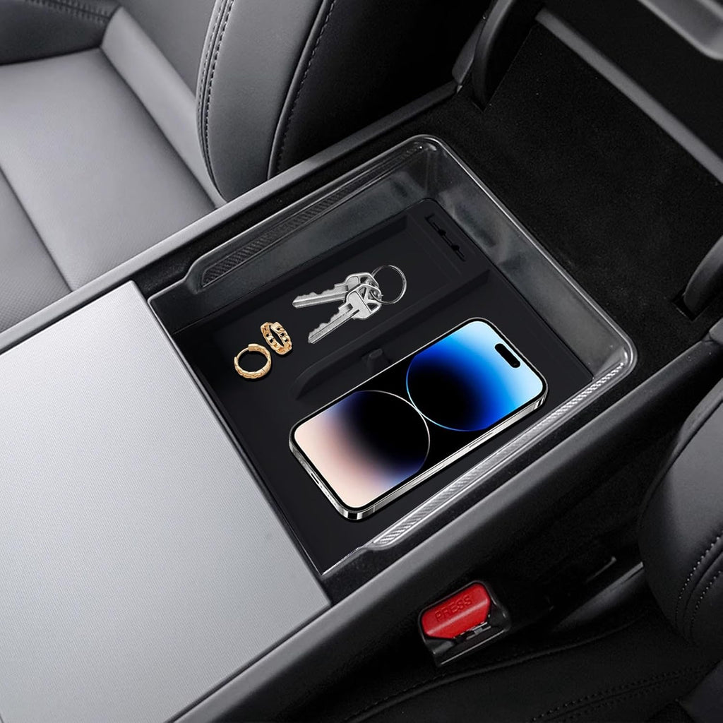 Center Console + Armrest Storage Box for Tesla Model 3 Highland (2024–2026) & Model Y Juniper (2025–2026)