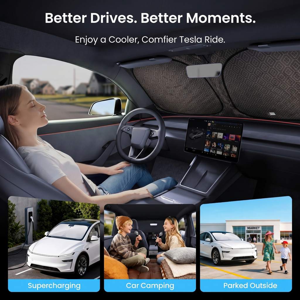 Windshield Sunshade for Tesla Model Y Juniper (2025–2026)