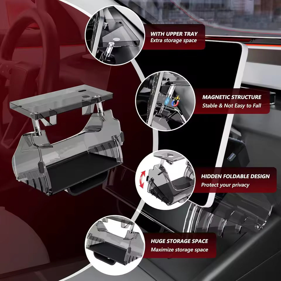 Under-Screen Storage Box for Tesla Model 3 Highland (2024–2026) & Model Y Juniper (2025–2026)