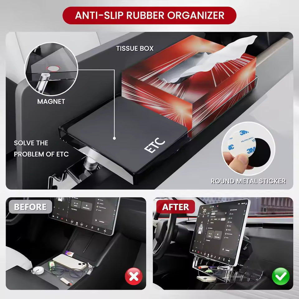 Under-Screen Storage Box for Tesla Model 3 Highland (2024–2026) & Model Y Juniper (2025–2026)