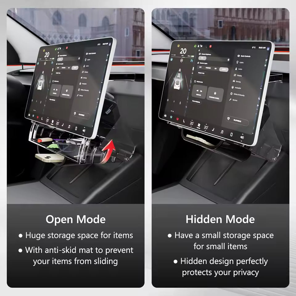 Under-Screen Storage Box for Tesla Model 3 Highland (2024–2026) & Model Y Juniper (2025–2026)